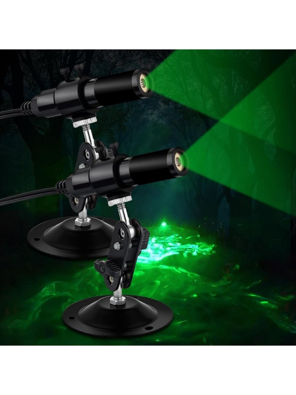 Set of 2 Green Laser Line Projectors for Halloween Swamp Party Decor